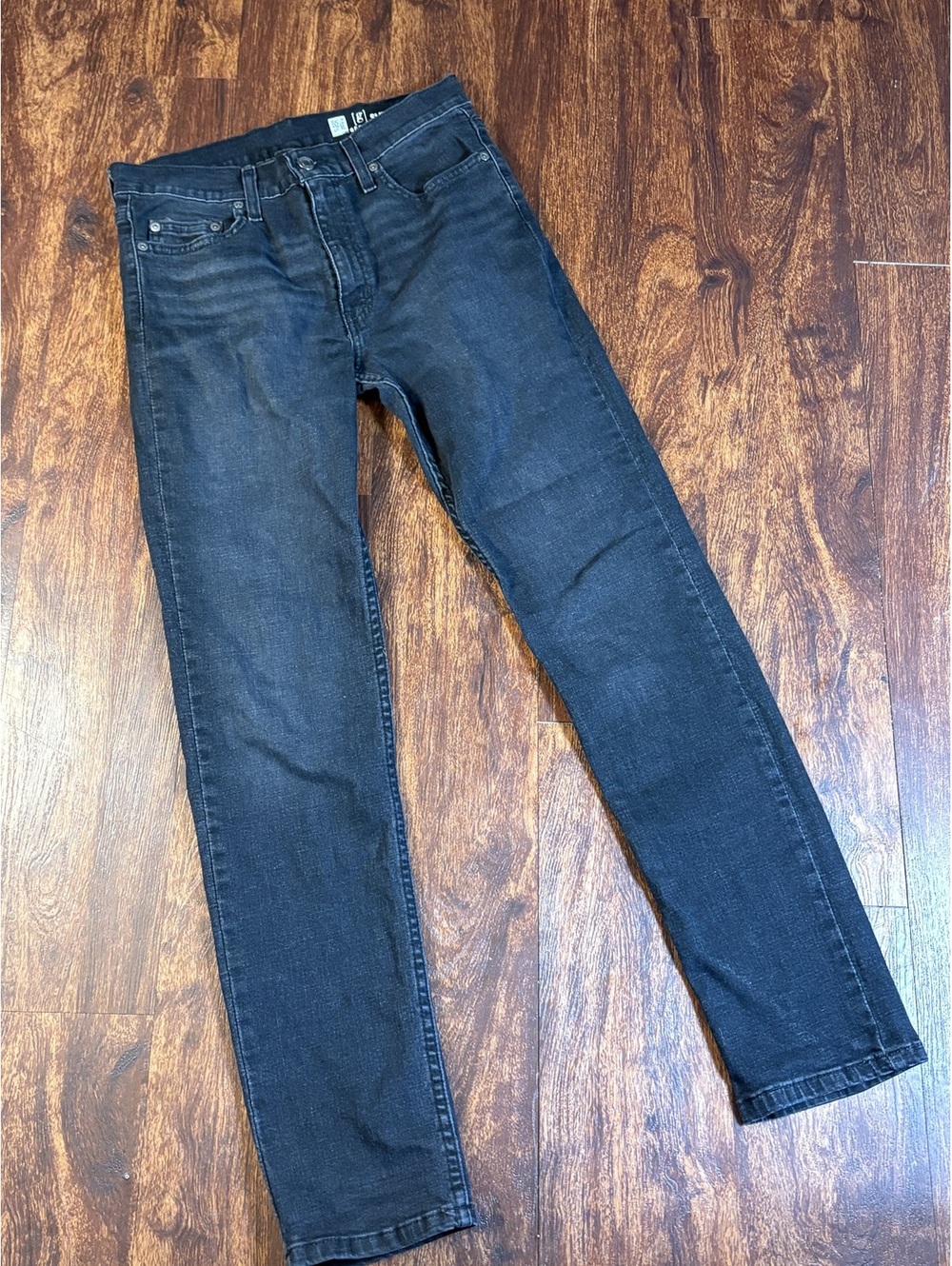 George Slim 28x30 Dark Wash Black Jeans